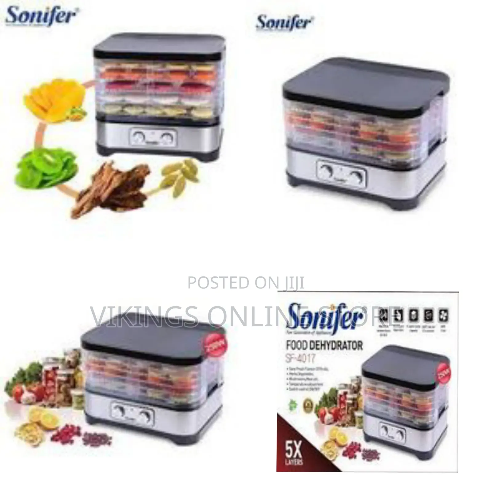 Sonifer 5 Tray Dry Fruit, Mini Vegetable Meat Food Dehydrator Food