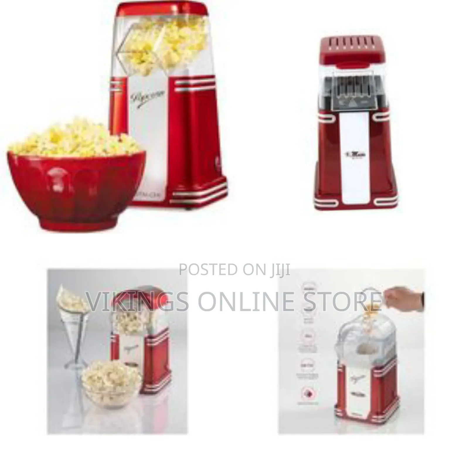 Electro Master Fast Popcorn Maker for Making Healthy Popcorn -Red
