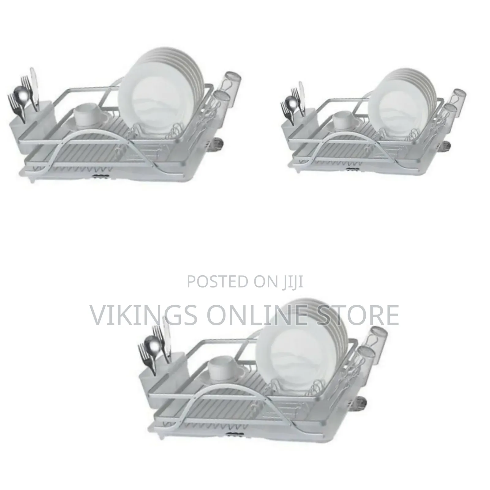 Aluminum Dish Drainer Rack Storage Organizer-silver