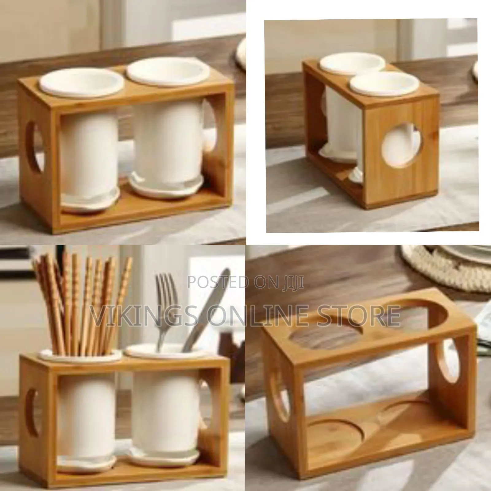 Chopsticks Storage Rack Ceramic Bamboo Dish Drainer Cutlery Holder