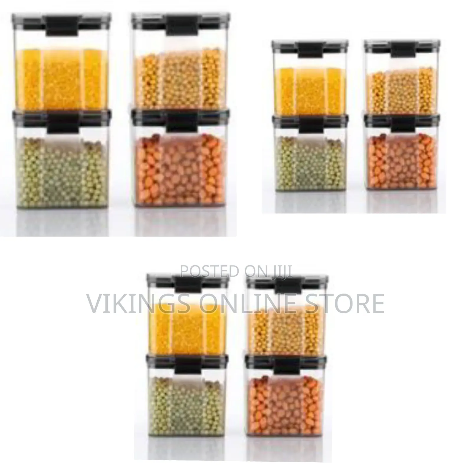 700ml 4-Piece Plastic Transparent Plain Storage Box Tins Containers