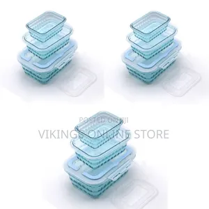 3 Piece Melamine Food Storage Container Box-Blue