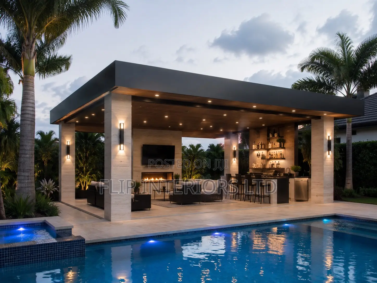 Modern Poolside Gazebo Design