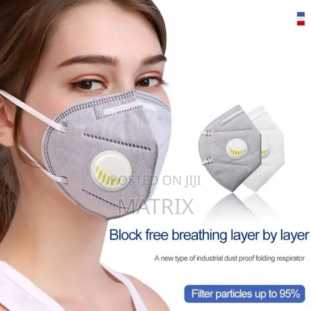 Kn95 Disposable Face Mask With A White Exhalation Valve