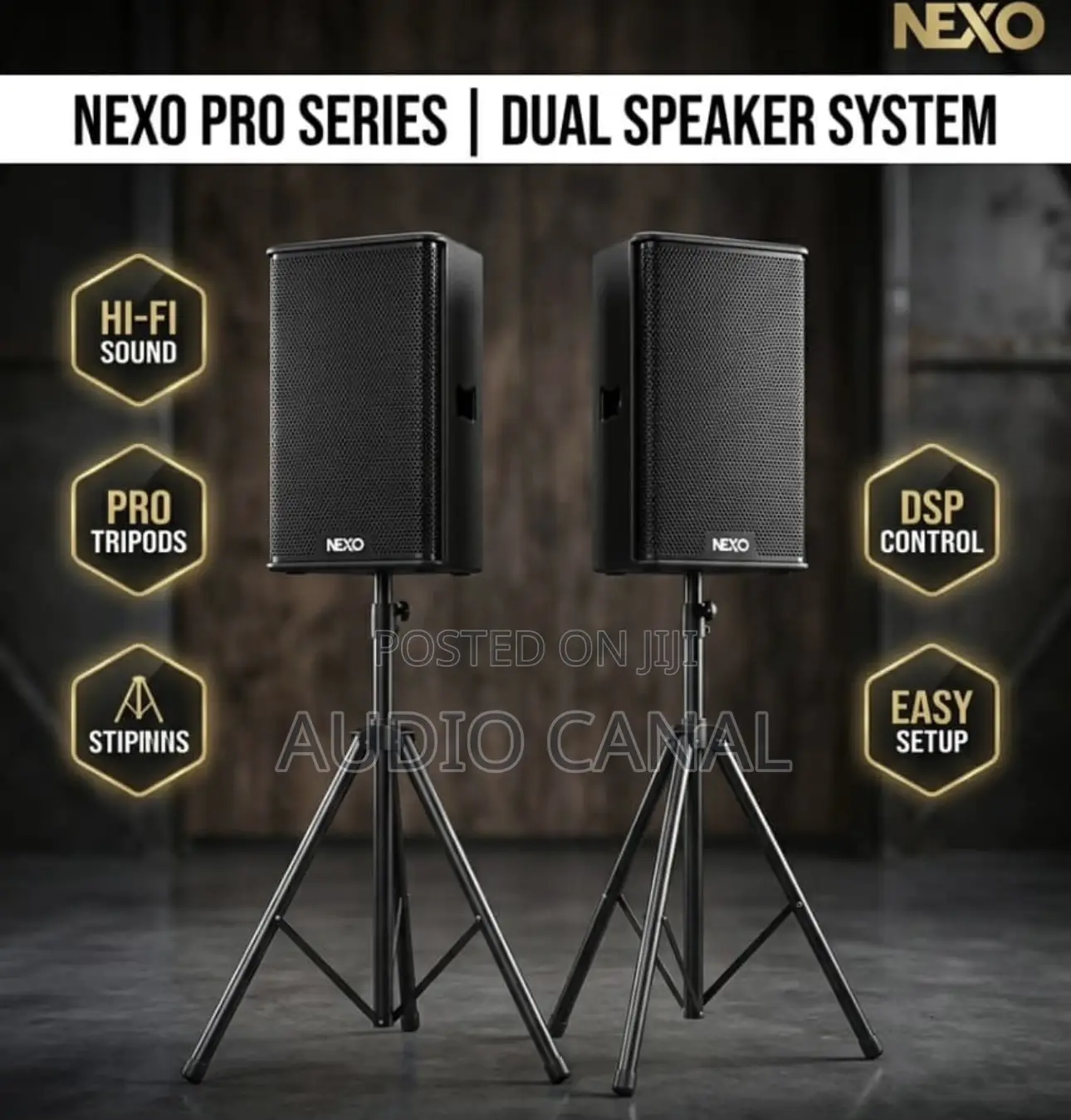 Double 15” Nexo Tops With Stands