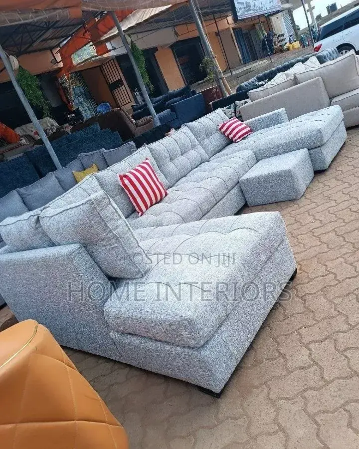 Nine Seater Sofa Set in Light Gray