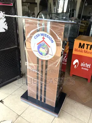Brown Face Glass Podium