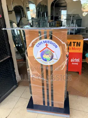 Brown Face Glass Podium