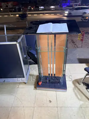 Brown Face Glass Podium