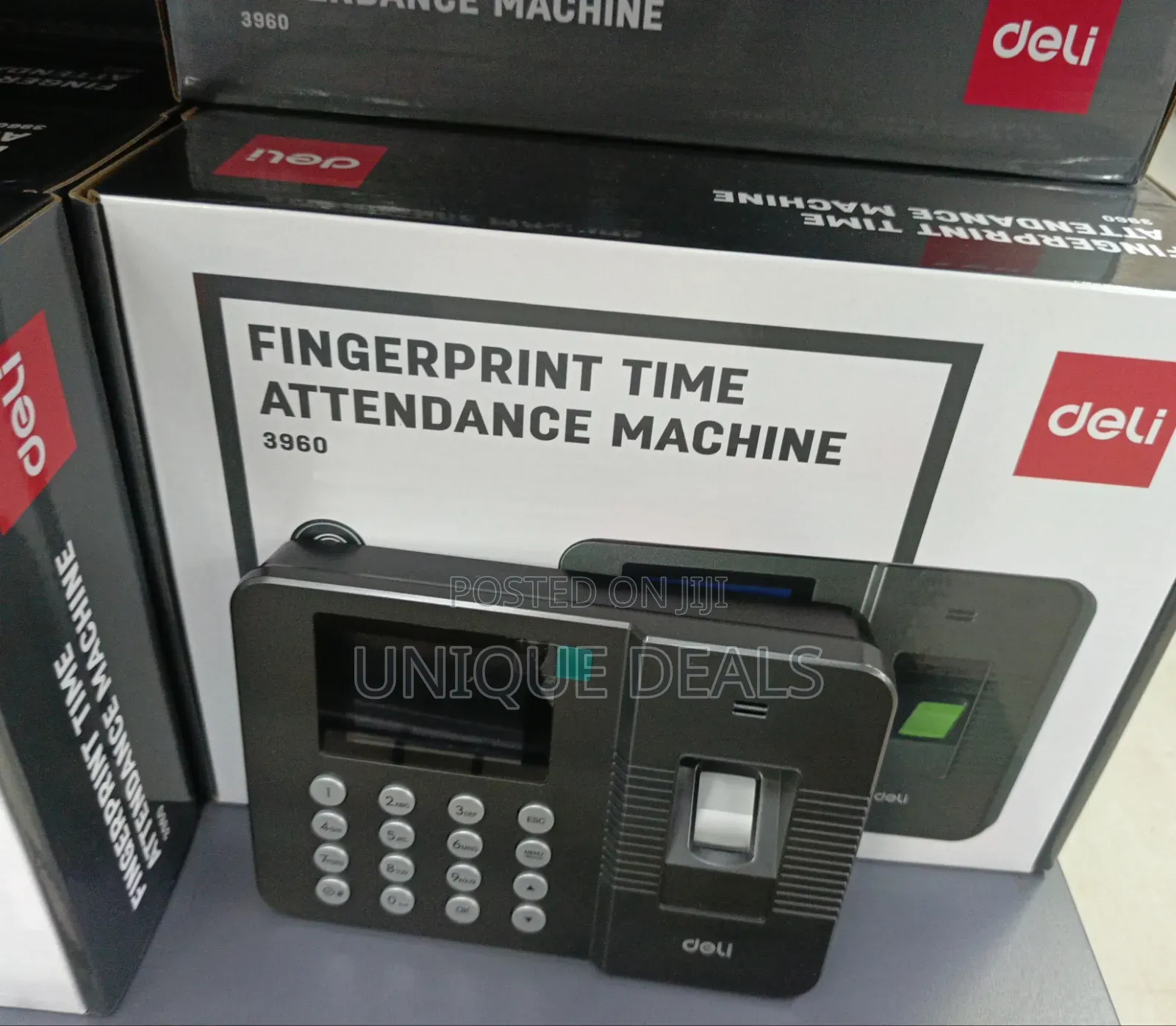 Deli E3960 Fingerprint Time Attendance Machine In Black.