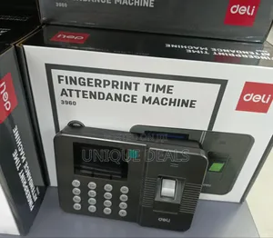 Deli E3960 Fingerprint Time Attendance Machine In Black.