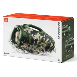 JBL Boombox 3 Portable Speaker in a Camouflage Design.