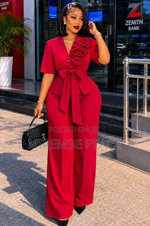 Peplum Top and Wide Leg Pantsuit