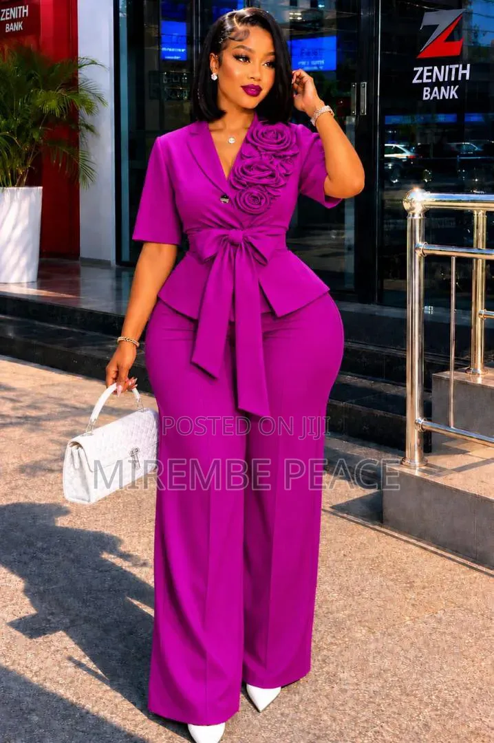 Peplum Top and Wide Leg Pantsuit