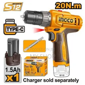 Ingco 12v Cordless Drill, Cordless Drilling Machine With 1.5 Battery