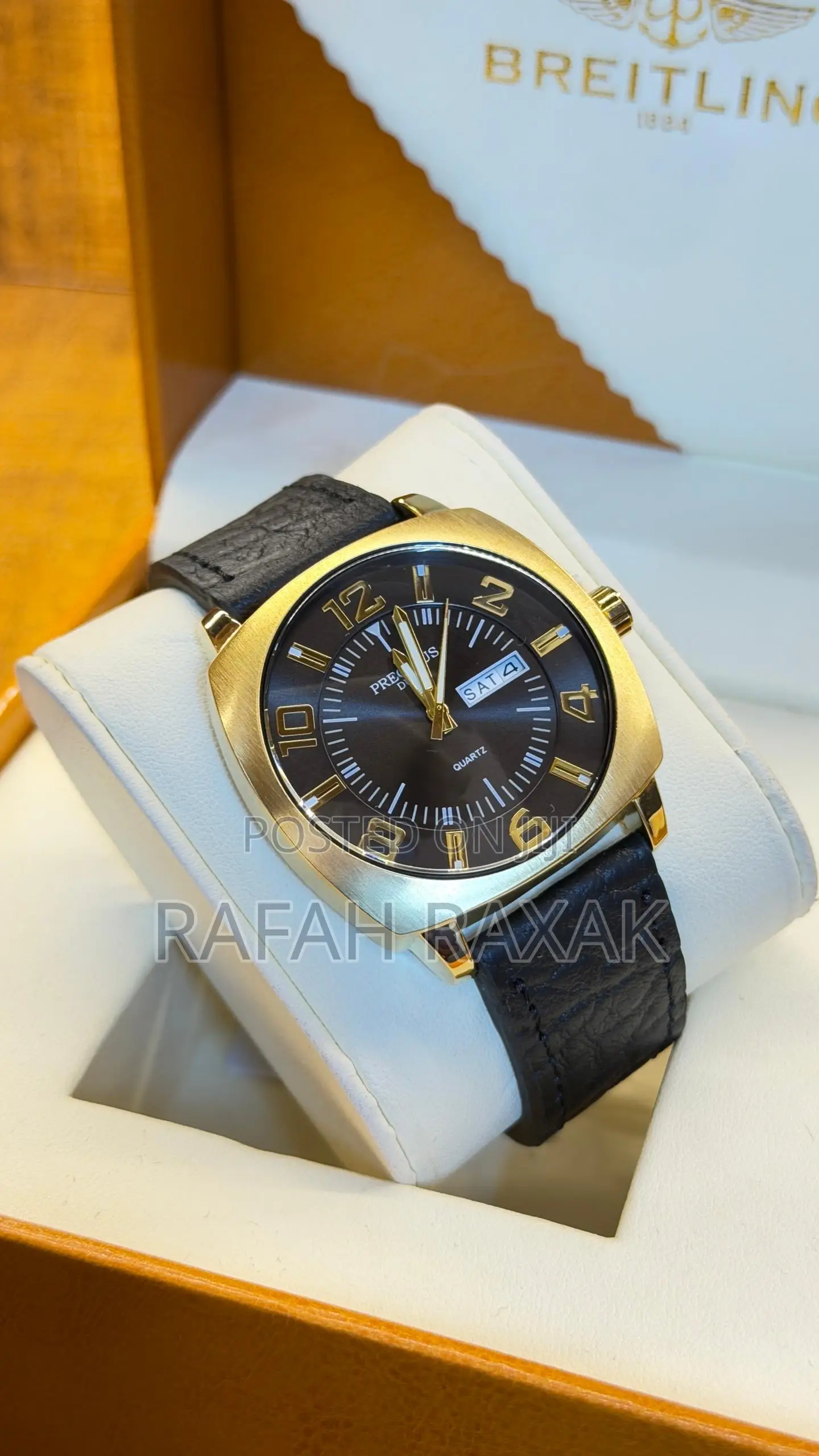 Black Leather Strap Version of Precious Duke Quartz Watch