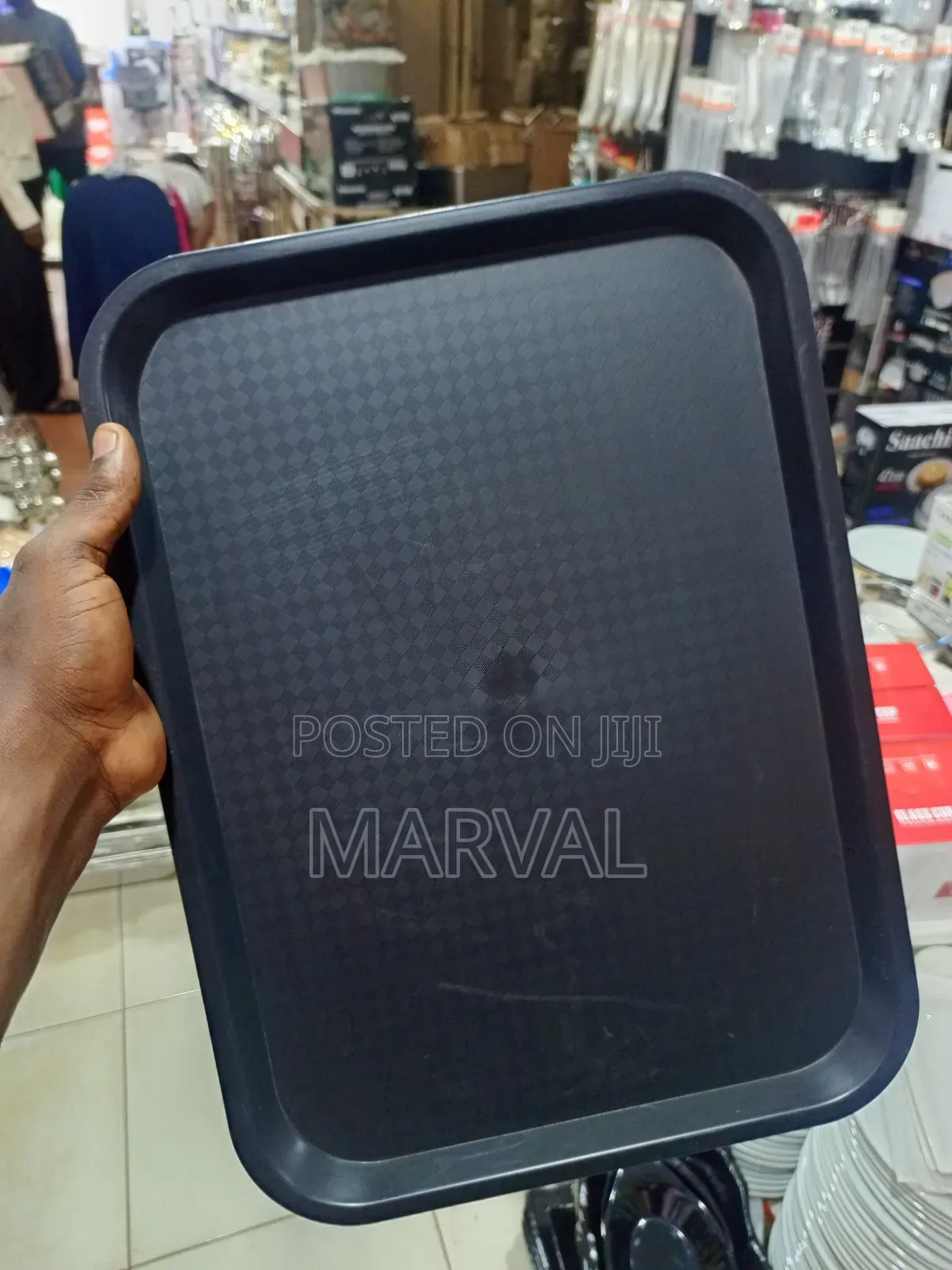 Black Olympia Kristallon Polypropylene Fast Food Tray