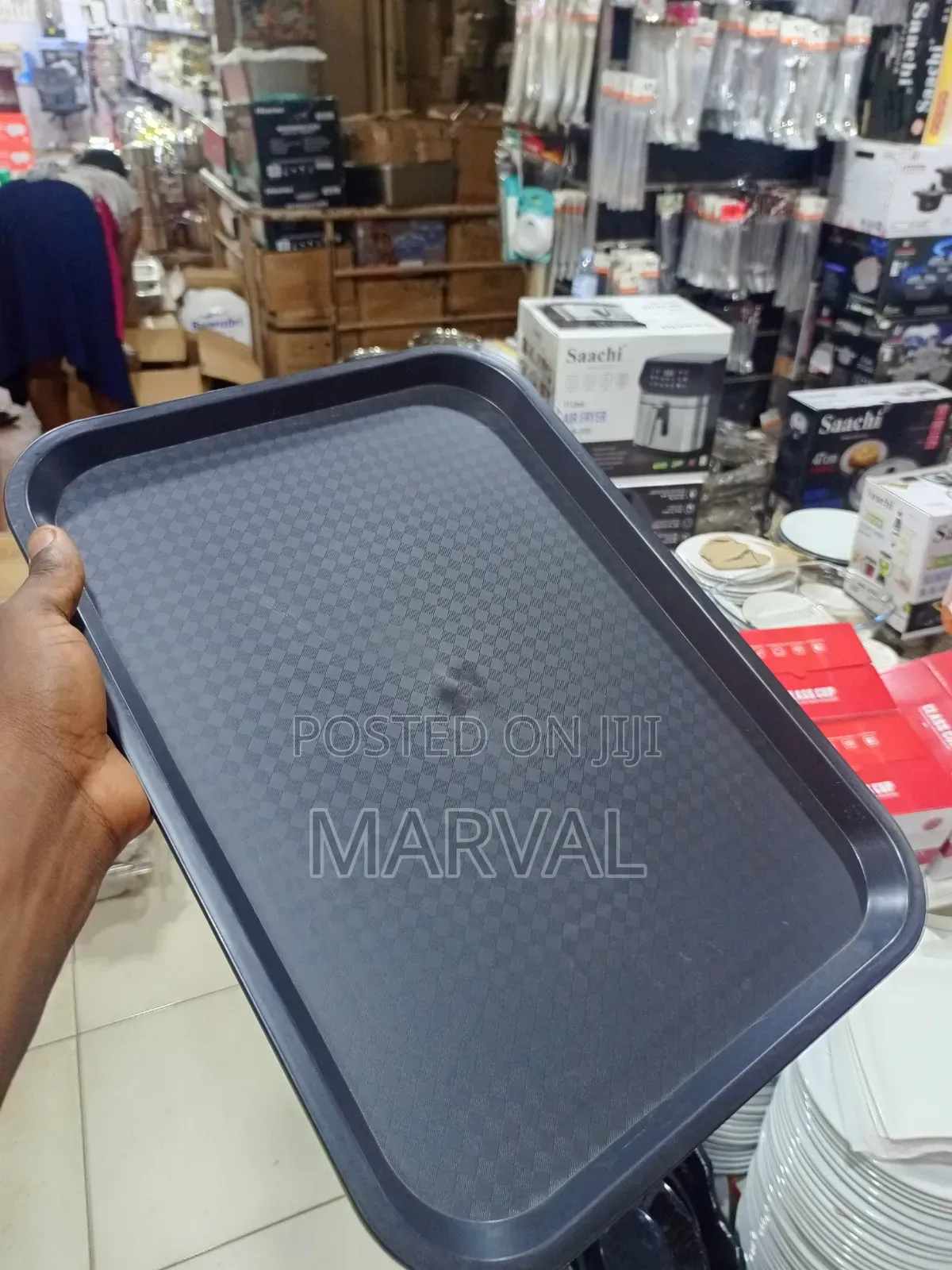 Black Olympia Kristallon Polypropylene Fast Food Tray