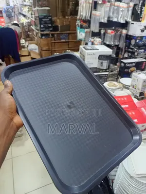 Black Olympia Kristallon Polypropylene Fast Food Tray