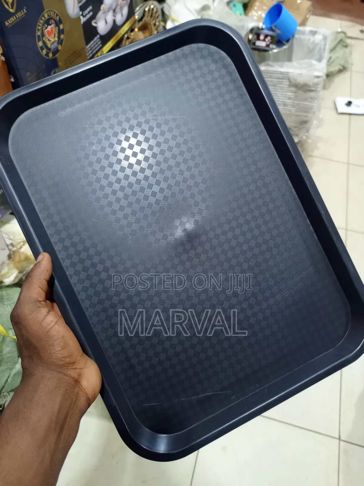 Black Olympia Kristallon Polypropylene Fast Food Tray