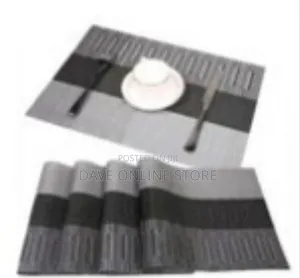 6 PCS Table Place Mats - Black, Grey