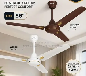 Geepas 3-Blade Ceiling Fan in Brown/Metallic Gold Trim Ceiling Fan