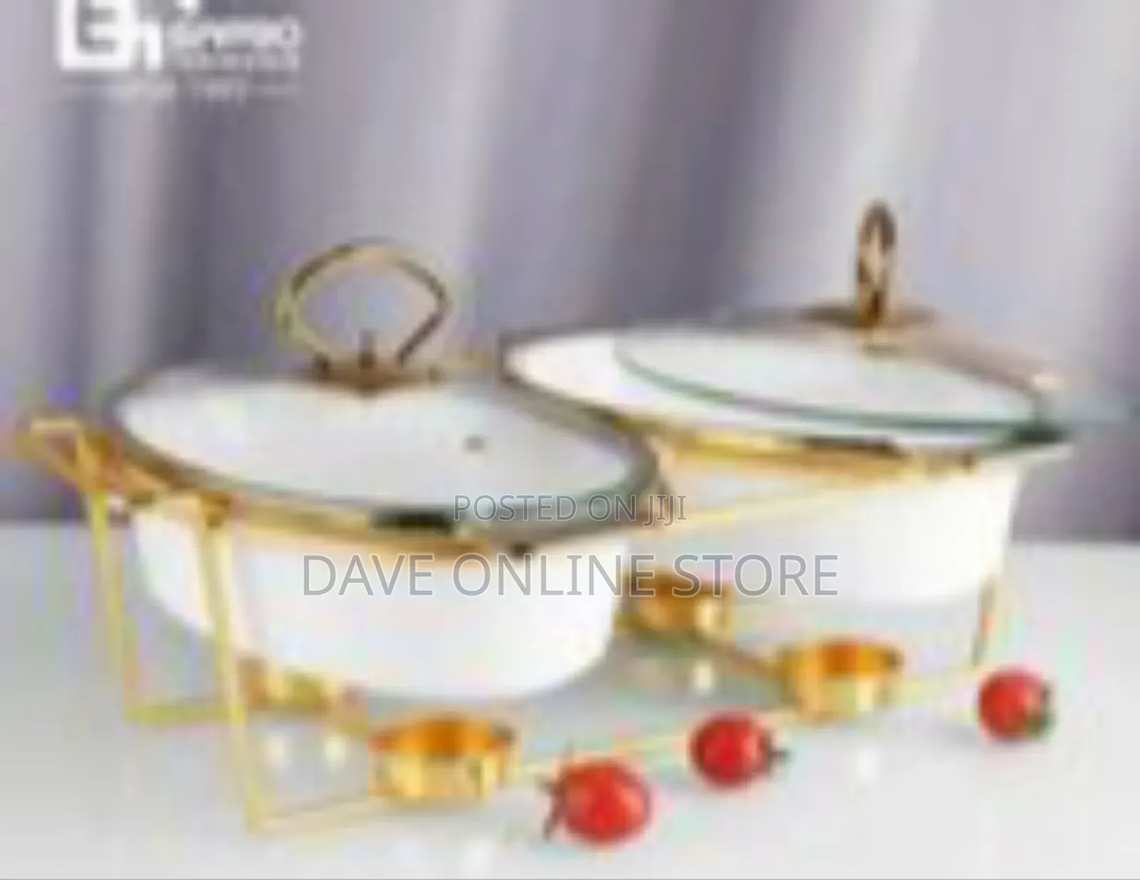 Garbo Tableware Double Ceramic Chafing Dish Buffet Warmer Set