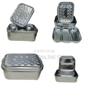 Stainless Steel Rectangle Lunch Box With Buckle Leak-Proof Food