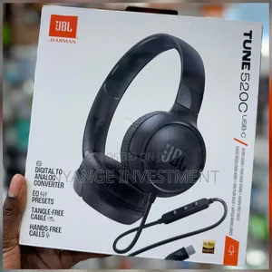 JBL Tune 520c Usb-C Wired on-Ear Headphones With Hi-Res Audio Support.