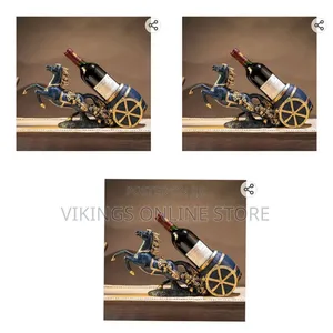 Horse Drum Wine Bottle Holder Home Decor Glass Stand Rack Bar