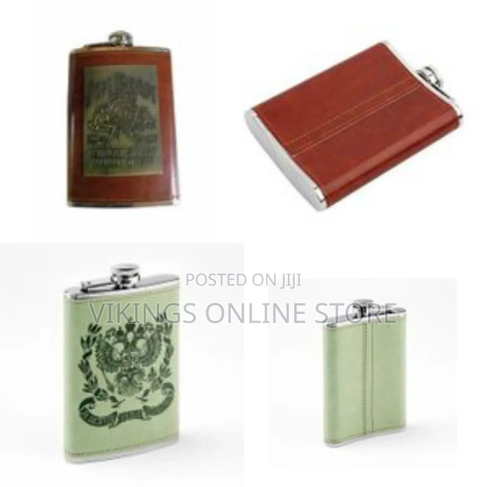 9 Oz Stainless Steel Leather Whisky Hip Flask, Pocket Bottle Storage