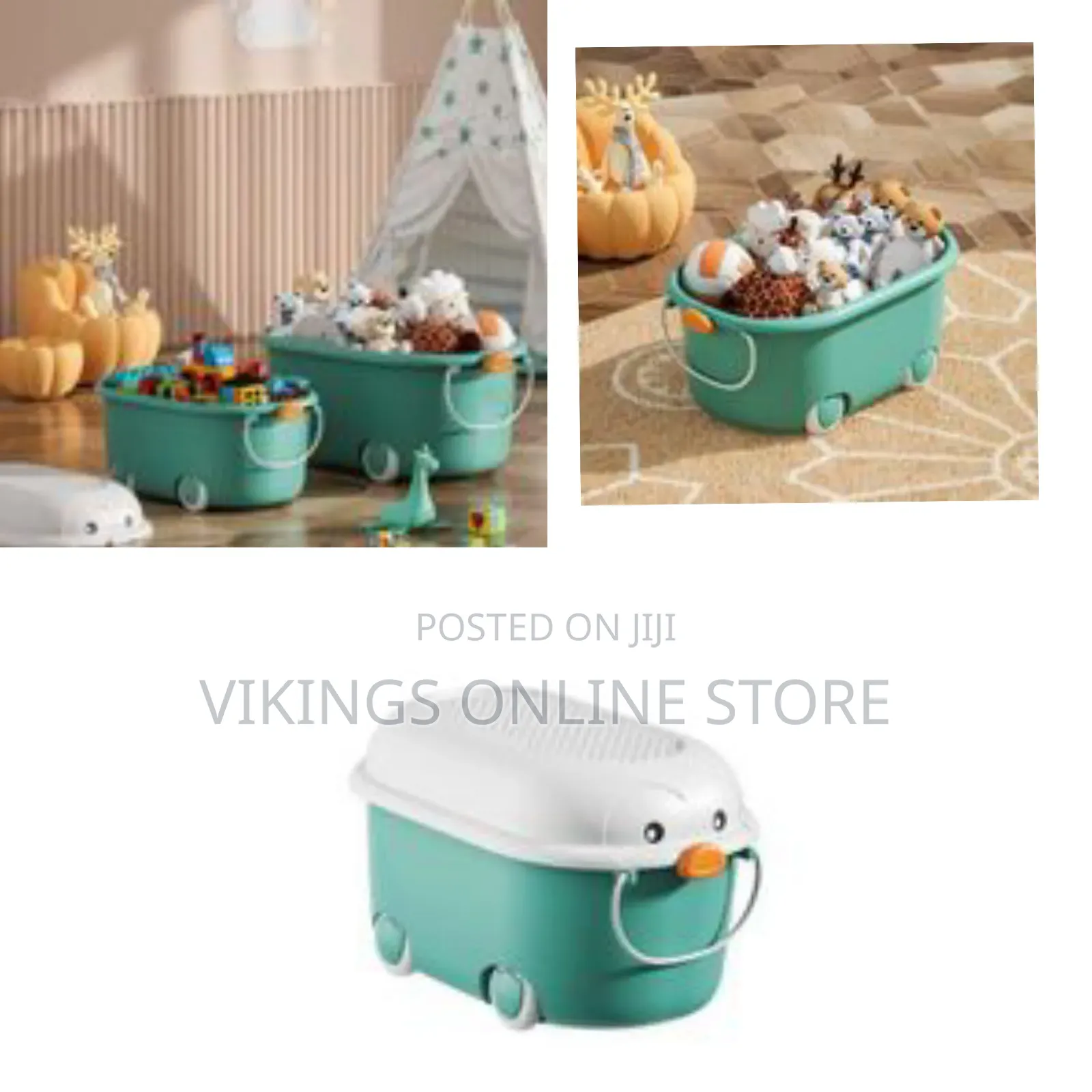 Kidstoy Storage Box Plastic Snack Home Organizer With Wheels Cute