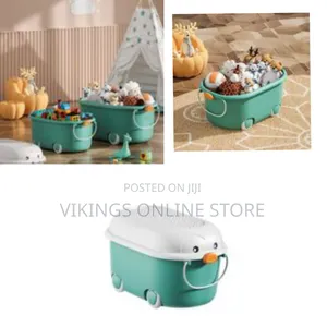 Kidstoy Storage Box Plastic Snack Home Organizer With Wheels Cute