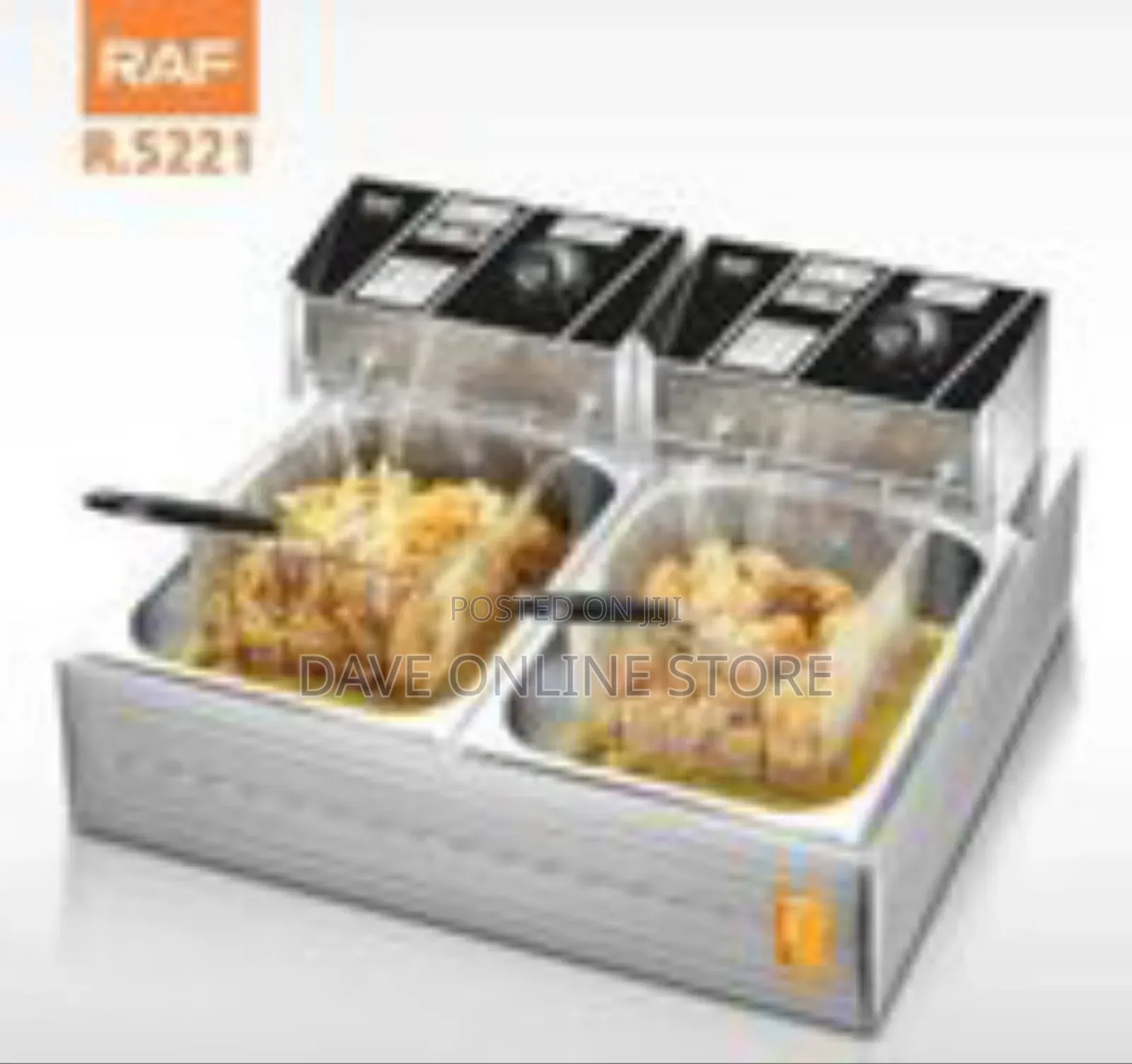 Raf Raf Commercial Dual-Tank Deep Fryer
