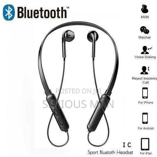 Wireless Bluetooth Neckband Earphone Earbuds V5.1 - Black