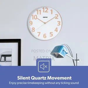 Geepas Gwc26013 Silent Non-Ticking Round Wall Clock With 3d Numbers