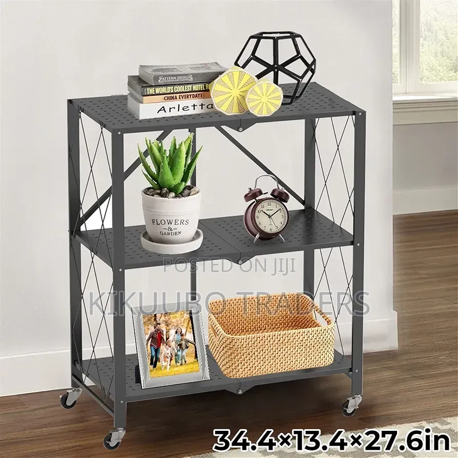 3 Tier Folding Storage Organizer Rack