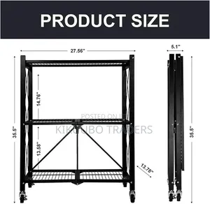 3 Tier Folding Storage Organizer Rack
