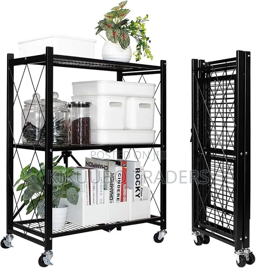 3 Tier Folding Storage Organizer Rack