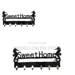 Wall Mounted Decorative Key Holder Coat Hanger Storage With Metal