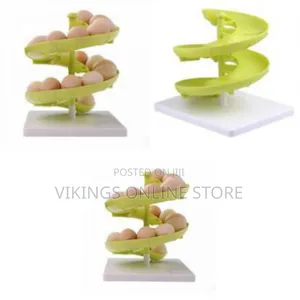 Spiral Egg Tray Storage Organizer-Lemon Green