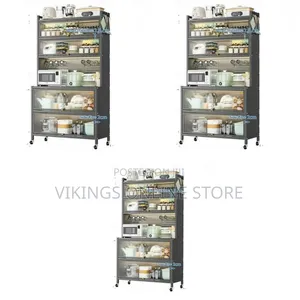 Bakers Racks for Kitchens With Storage, 5-Tier Microwave Stand