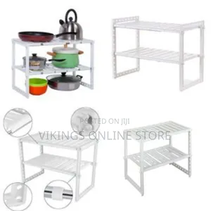 Adjustable Multi-Function Telescopic Storage Rack - White