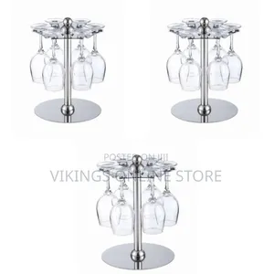 Countertop Rotating 6 Wine Glass Cup Holder Drying Rack Stand Storage