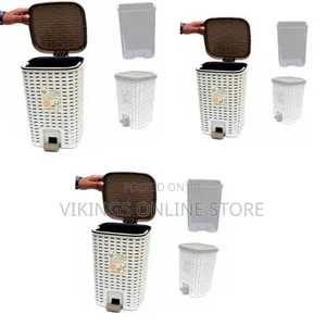 10l Dust Bin Lockable Pressing Type Step Foot Pedal Trash Can Bucket