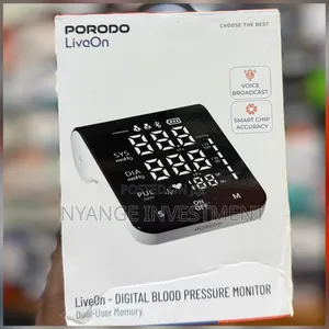 Porodo Digital Blood Pressure Monitor With A Black Display Screen -