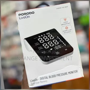 Porodo Digital Blood Pressure Monitor With A Black Display Screen -