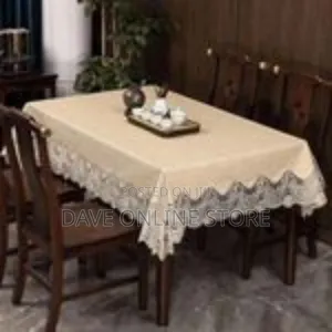 Elegant Lace-Trimmed Rectangular Tablecloth