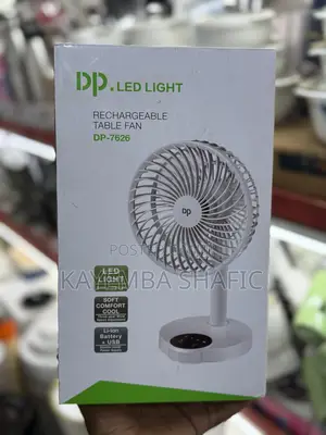 Dp-7626 Rechargeable Table Fan With Built-in Led Light