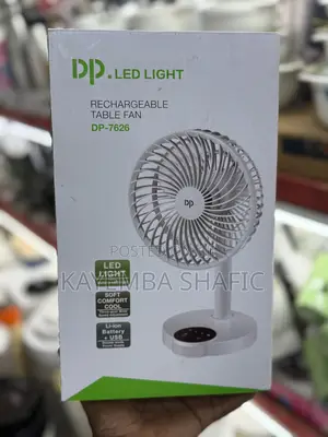 Dp-7626 Rechargeable Table Fan With Built-in Led Light